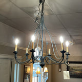 6 Light Black Metal Chandelier