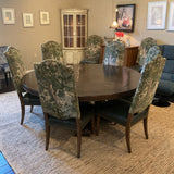 Ambella Castilian 74" Table with 8 Leather Seat Chairs