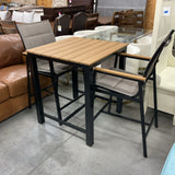 Square Outdoor Table with 2 Chairs