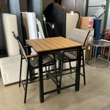 Square Outdoor Table with 2 Chairs