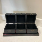4 Piece Black & Red Decorative Box Set