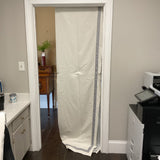 Pair of White & Gray Pottery Barn Curtain Panels