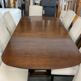 Bernhardt Dining Table with 2 Leaves and 8 Chairs