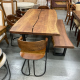 Live Edge Table with Bench and 4 Chairs