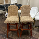 Pair of Swivel Woven Barstools