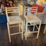 Pair of Rush Bottom Barstools (R)