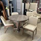 Table with 2 Leaves & 6 LeatherAnn Dining Chairs by Colibri