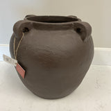 Medium Textured Ecomix Brown Vase with Handles (R)