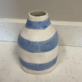 Blue and White Striped Vase