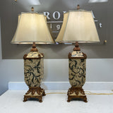 Pair of John Richard Leaf Work Lamps