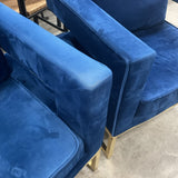 Pair of Blue Velvet Chairs