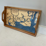 Nautical Wooden map Tray of Hilton Head and Savannah