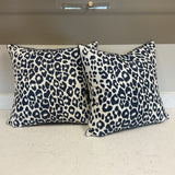 Pair of Blue Leopard Pillows