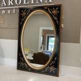 Ethan Allen Black and Gold Floral Mirror