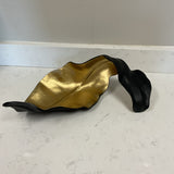 Melinda Gold and Black Leaf Sculpture