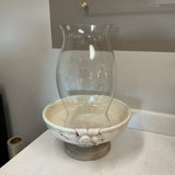 Ceramic Bowl with Glass Hurricane
