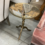Round Metal & Glass Accent Table