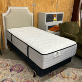 Cox Twin Headboard with Metal Frame and Twin Mattress Set