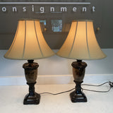 Pair of Faux Marble Table Lamps
