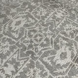 Grey & White Round Rug w/ Pad