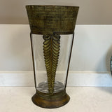 Decorative Metal and Glass Vase
