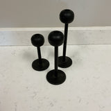 Set Of 3 Black Candleholders