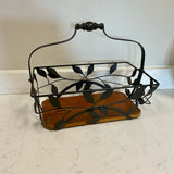 Metal Basket with Wood Bottom