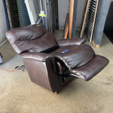 LaZBoy James Leather Power Recliner with Massage and Heat