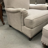 Bassett Gray Chair & Ottoman
