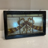 Ribbon Bow Painted Glass Window