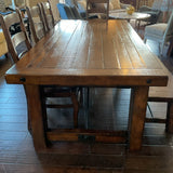 Pottery Barn Benchwright Table with 2 Leaves, 5 Chairs and Bench