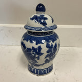 Blue & White Ginger Jar w/Lid