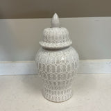 Textured Benjara Jar w/Lid