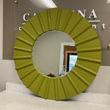 Green Round Mirror