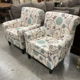 Pair of Blue Floral Chairs