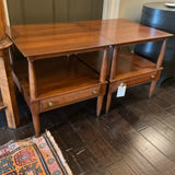 Pair of Mid- Century Modern Solid Cherry End Tables by Willett Furniture