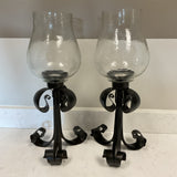 Pair of Metal Scroll Hurricanes