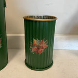 Seasonal Hand Painted Metal Waste Basket