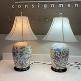 Pair of Floral Ginger Jar Lamps