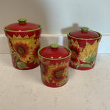 3 Piece Sunflower Canister Set