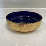 L'OBJET Gold Crackle Cobalt Bowl