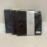 Set of 3 Linen Black Curtain Panels