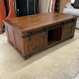 Cocktail Table with Barn Door Cabinets