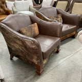Pair of Leather & Hide Chairs