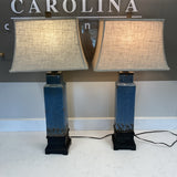 Pair of Soprano Blue Table Lamps