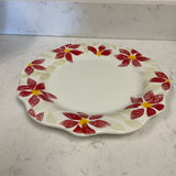 Poinsettia Painted Platter