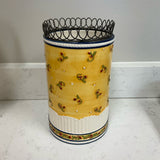 Yellow Floral Utensil Holder