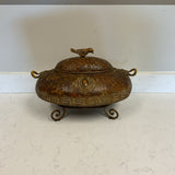 Metal Tureen W/Bird Lid