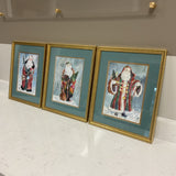 Set of 3 Santa Watercolors by Judy B Jarrett