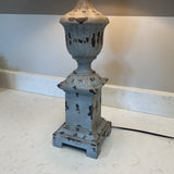 Distressed Lamp with Burlap Shade